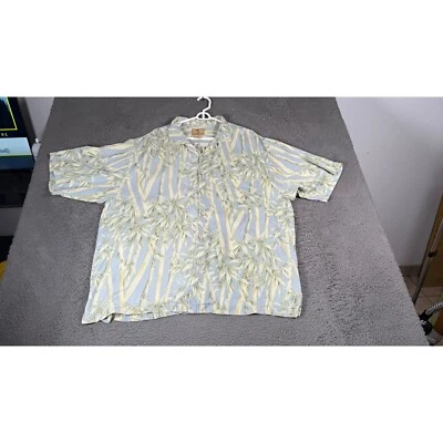 Jamaica Jaxx Bamboo Print Button Up Camp Shirt Tropical Mens XL - Image 1 of 4