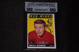 BILLY HARRIS 1965-66 TOPPS SIGNED AUTOGRAPHED CARD #53 RED WINGS CAS AUTHENTIC - Picture 1 of 2