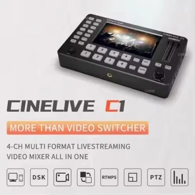 CineTreak CINELIVE C1 4-CH Video Switcher Multi Format Live Streaming Recording - Image 1 of 4