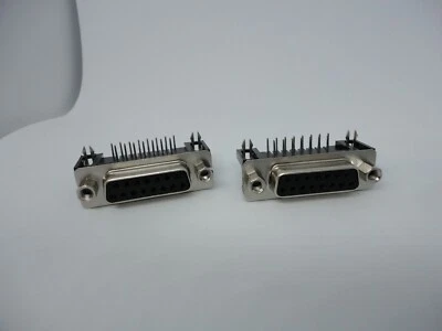 2Pcs Pack Lot DB15 DR15 15 Pin Socket Jack Ports DIP PCB Board Mounted Female A+ - Image 1 of 4