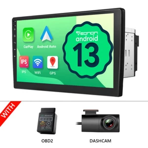 DVR+OBD+Android 13 Double 2Din 10.1" Car Stereo GPS Navi Radio DAB+ CarPlay WiFi - Picture 1 of 19