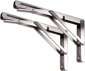 Staffe Pieghevoli Resistenti per Mensole Da 40,6 Cm, in Acciaio Inox, per Scriva - Foto 1 di 12