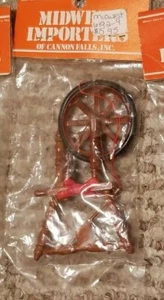 NEW! Vtg Wooden Spinning Wheel Christmas Ornament by Midwest Importers - Picture 1 of 2