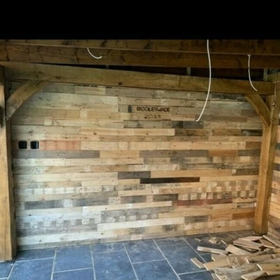 1m2 -  Reclaimed Pallet Boards - Timber Cladding Rustic Wood Wall Garden Bar - Image 1 of 4