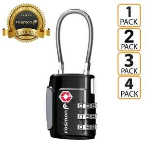 TSA Approved Luggage Travel Suitcase Bag Lock [3 Digit Combination]Padlock Reset - Picture 1 of 13