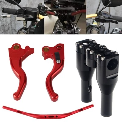 For Harley Dyna 6" Handlebar Riser 1-1/2" Handlebar w/ Handle Brake Clutch Lever - Image 1 of 4