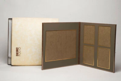 New Art Leather Encore Folio Fold Out Frames Brown Cognac 5 Photographs NIB - Image 1 of 3