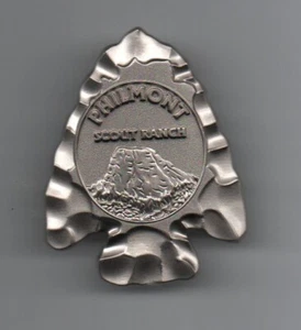 Philmont Scout Ranch Arrowhead Hat Pin, Silver-toned, Mint! - Foto 1 di 2