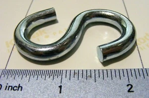 Lot of 10 : extra heavy duty 2.25" S-HOOKS, 7mm steel, military surplus - Picture 1 of 6