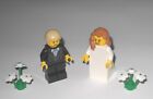 New Lego Wedding Lt Brown Hair Bride And Tan Hair Groom, Black Tuxedo & Bowtie