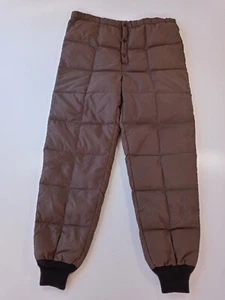 Vintage Goose Down Feather Insulated Thermal Winter Snow Brown XL Pants 38x30 - Picture 1 of 11