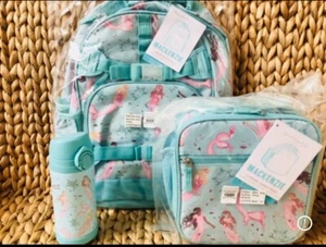 Pottery Barn Kids Isabelle Mermaid Large Backpack Lunch Box Water Bottle Set - Picture 1 of 9