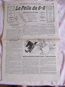 journal de guerre 1914-1918  Le Poilu du 6-9 . 69é de Ligne - Imagen 1 de 3