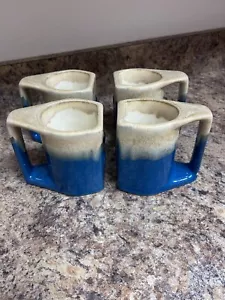 Vintage Rodolfo Padilla Drip Glaze Collectible Pottery Mugs Signed (Set of 4) - Picture 1 of 12
