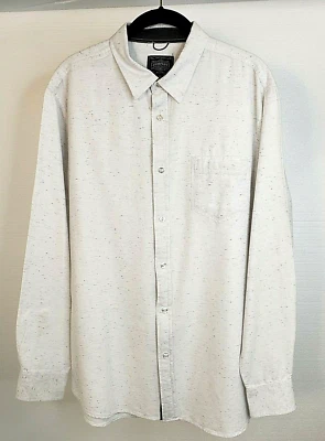 Camisa macia Company 81 masculina tamanho XL branca/preta manga longa botão frontal - Imagem 1 de 4