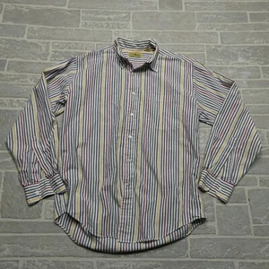 VINTAGE LL Bean Dress Shirt Mens Medium Multi Color Striped Cotton Button Up - Picture 1 of 6