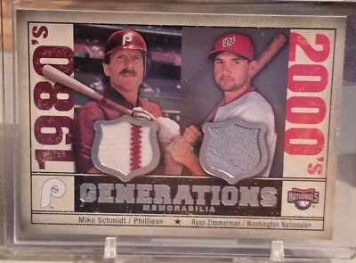 2008 SP Legendary Cuts Mike Schmidt Ryan Zimmerman Generations Dual Memorabilia - Image 1 of 2