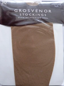Calze Aristoc XL taglia vintage Grosvenor 30 denari RHT in tortora - Foto 1 di 3