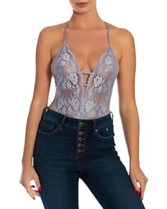 NEW In Bloom by Jonquil Womens Lace Teddy Gray Size X-Large XL NWT - Picture 1 of 1