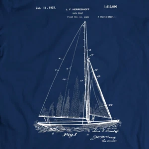 Camiseta vintage velero patente 1881 idea de regalo para hombre camiseta de vela regalo de vacaciones - Imagen 1 de 19