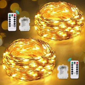Lucine Led Decorative a Batteria 120LED Luci Natale Esterno Con Timer/Dimmer - Foto 1 di 13