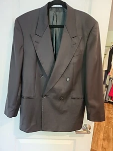 Hugo Boss Anzug Sakko 40R Schwarz Wolle Zweireiher Luxus Designer Premium Vintage - Bild 1 von 12