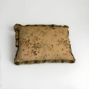 Arhaus Luxus Cottagecore Blumen Fransen Daunen Gefüllt Dekokissen 17x12 Tiny Snag - Bild 1 von 9