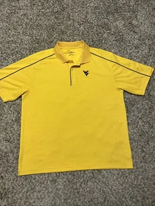 WVU Mountaineers Polo Shirt Men’s XL PGA Tour Yellow - Picture 1 of 10
