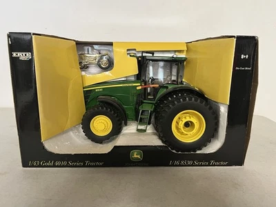 John Deere 8530 MFWD Tractor 1:16 with GOLD 4010 1:43 Tractor ERTL Diecast New - Image 1 of 4