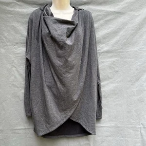 Athleta Size XL Purana Wrap Sweatshirt Gray Hoodie Oversized Slouchy 486073 - Picture 1 of 4