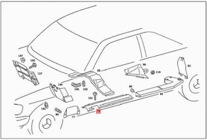 Genuine MERCEDES C126 W126 Coupe Sedan Covering 1268212436 - Picture 1 of 1