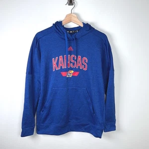 Adidas Kansas Jayhawks Hoodie Pullover NCAA Sweatshirt Kids Large - Picture 1 of 6