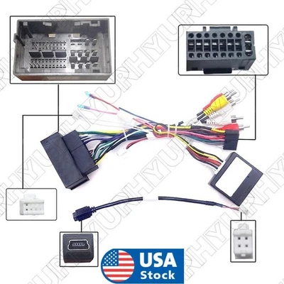 Car 16pin Android Wiring Harness + Canbus box For Jeep Cherokee Compass Renegade - Изображение 1 из 4