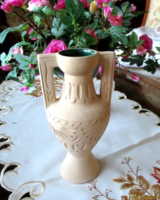 Besonders  schöne  Amphore  gemustert - terracotta hell - mediterran - Bild 1 von 3