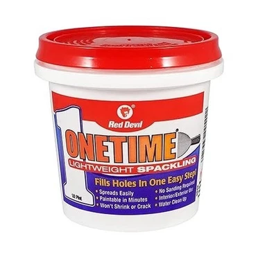 Red Devil 0542 ONETIME Lightweight Spackling, 1/2 Pint, White, 8 Ounce