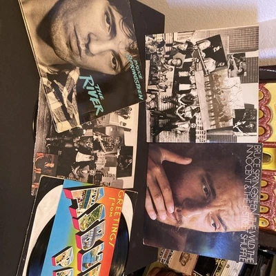 Bruce Springsteen Greeting Asbury Park 1973 Press Innocent Shuffle River 3Lp LOT - Image 1 of 4