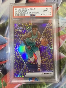 2019 MOSAIC JA MORANT #219 PURPLE GOLD SNAKESKIN ROOKIE RC PSA 10 ❗️JSY# 12/20❗️ - Picture 1 of 2