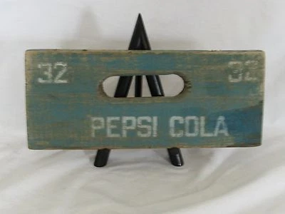 Vintage Blue Pepsi Cola Carrier Box End  Decor - See Pics!! 11" x 4 1/2" - Image 1 of 4