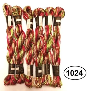 6 x Silk Thread cross stitch embroidery floss / skeins Red varigated color - Picture 1 of 3