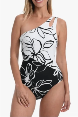 LA BLANCA Moonlit One-Shoulder One-Piece Swimsuit (size 16) - Image 1 of 2