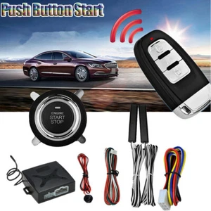 Car Engine One Key Start Sound Stop Push Alarm System Keyless Entry Remote Kit - Picture 1 of 16