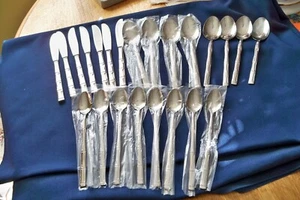 The Cellar ? 23 Pcs Bamboo Stainless Flatware Japan Spoons Ice Tea Spoons Knives - Picture 1 of 7