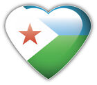 Djibouti Glossy Heart Flag Car Bumper Sticker Decal -  ''SIZES''