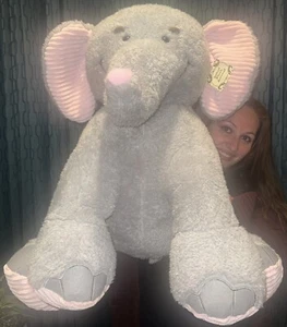 Elephant Plush Stuffed Animal Jumbo 26” Sitting Gray TOY 74” Girth Around New - Picture 1 of 5