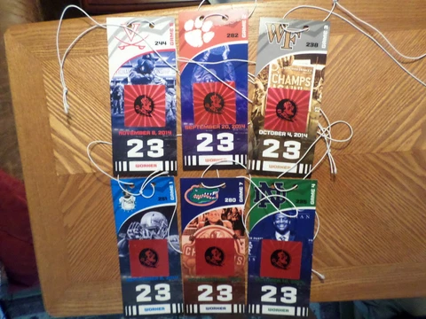 2014 FLORIDA STATE WORKER ADMISSION TICKET LOT OF 6/ NOTRE DAME/CLEMSON/VIRGINIA Cover