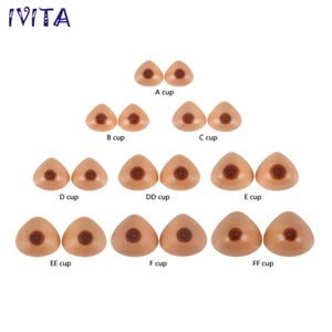 1 pair A-FF Cup Triangle Silicone Breast Forms Fake Boobs Realistic Boobs CD - Picture 1 of 12