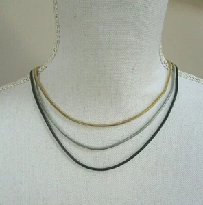 Steelx Silver Plated Stainless Steel 3 Layered Chain Necklace Gift Box - Picture 1 of 3
