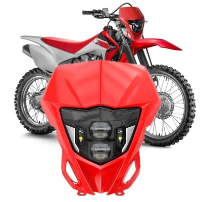 Светодиодная фара с маской для Honda CRF230F CRF250F CRF250L CRF300L Yamaha Kawasaki - Изображение 1 из 4