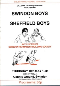 Windon Boys v Sheffield (Final del Trofeo Escolar @ The County Ground) 1984 - Imagen 1 de 1