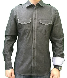 Dunkelgraues langärmliges elegantes Herrenhemd Core Spirit Jeansoptik Größe Small Medium - Bild 1 von 5